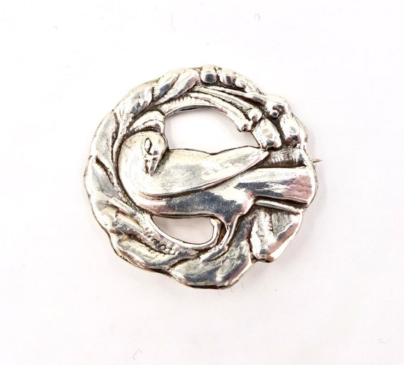 Rare CARL POUL PETERSEN Sterling Silver Dove Pin … - image 2