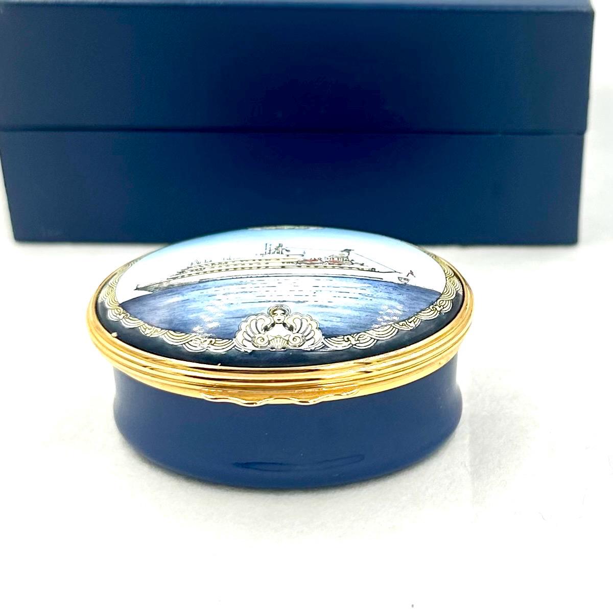 Vintage HALCYON DAYS BOX Halcyon Days Enamels Trinket Box Sea