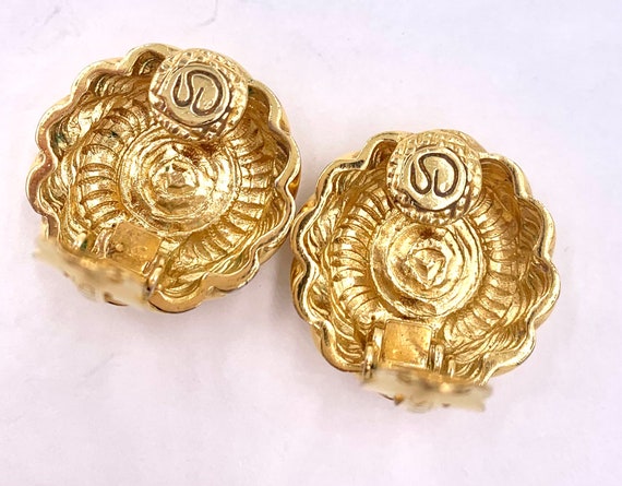 Vintage ST. JOHN EARRINGS Gold Plated Saint John … - image 9