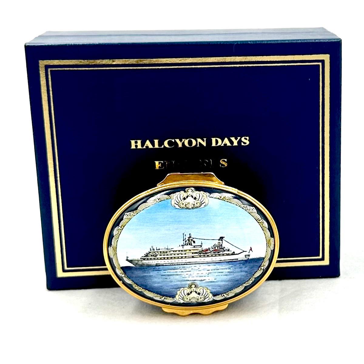 Vintage HALCYON DAYS BOX Halcyon Days Enamels Trinket Box Sea