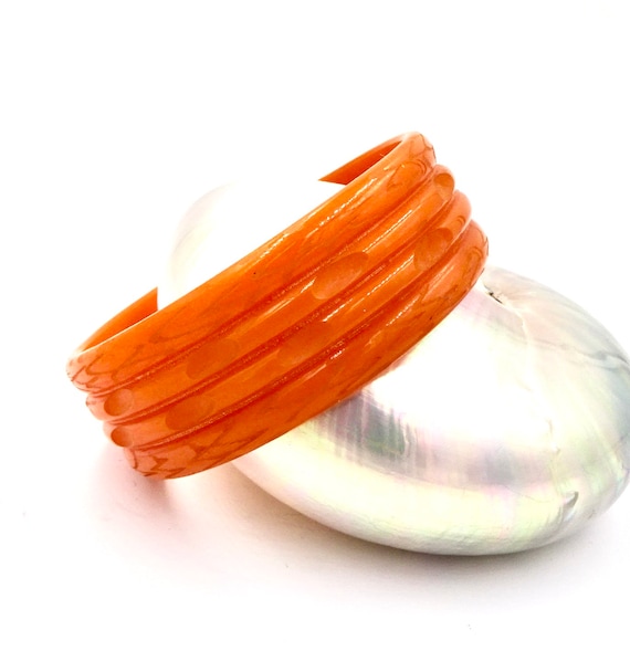 Vintage Bakelite Bangle Bracelets: Golden Butters… - image 8