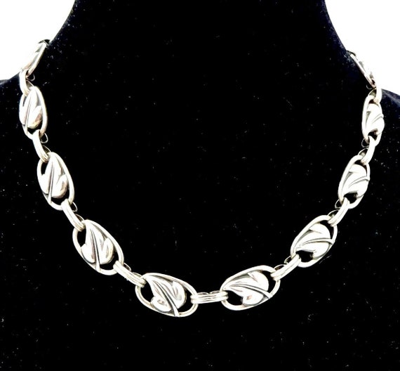 VINTAGE DANECRAFT NECKLACE Sterling Silver Ivy Le… - image 1