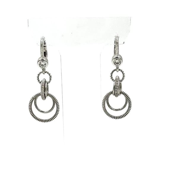 Diamonique drop earrings sale