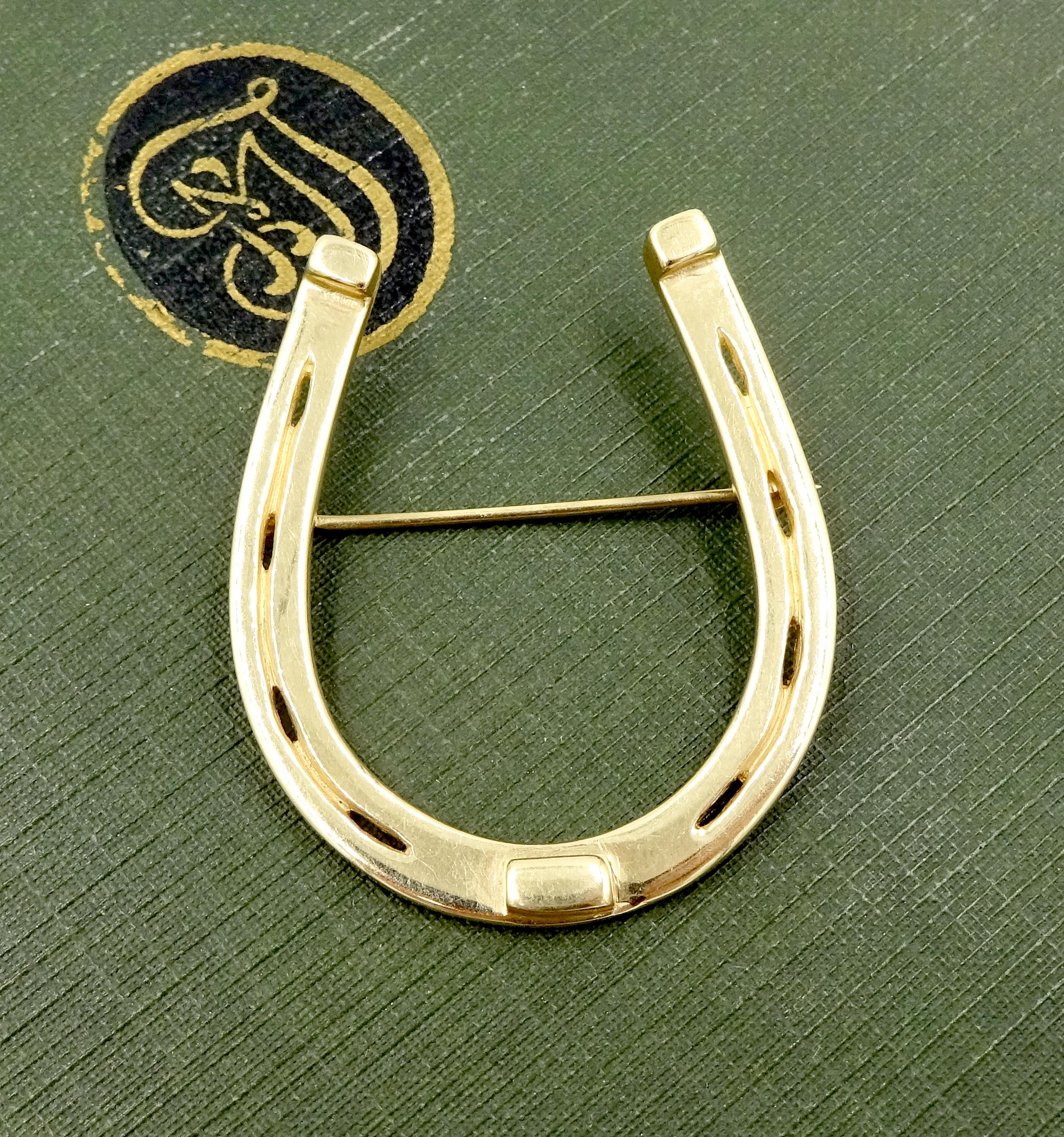 Vintage 14k GOLD HORSESHOE PIN Brooch Figural Horse Shoe Etsy