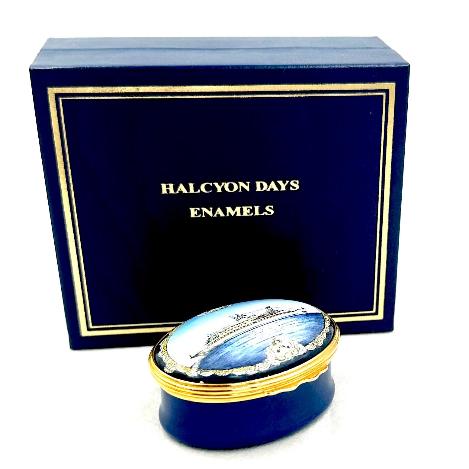 Vintage HALCYON DAYS BOX Halcyon Days Enamels Trinket Box Sea
