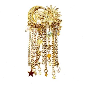 Vintage Kirks Folly Pin Brooch Gold Tone Charms