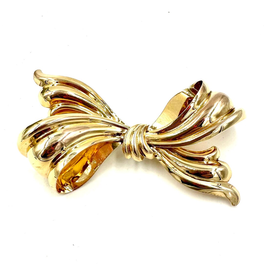 Walter Ribbon Vintage Walter Lampl 12k Gold Filled Bow Brooch: Figural Ribbon Pin - Etsy