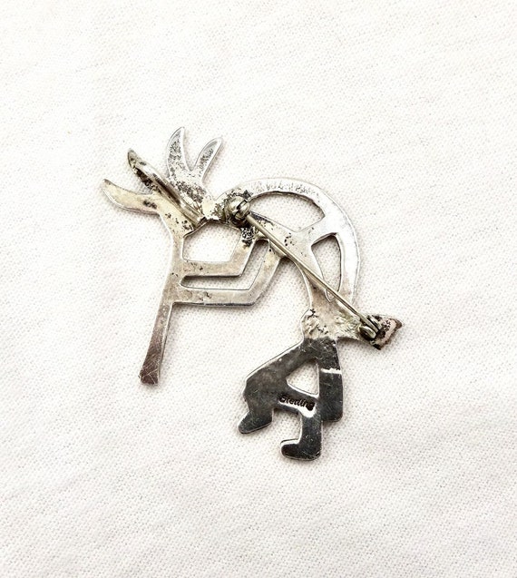 Vintage Sterling Silver Kokopelli Flute Player Br… - image 6