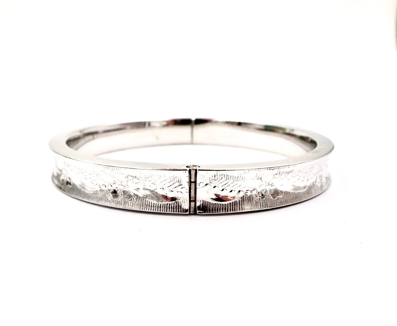 Vintage SILVER BANGLE BRACELET Marathon Sterling Silver