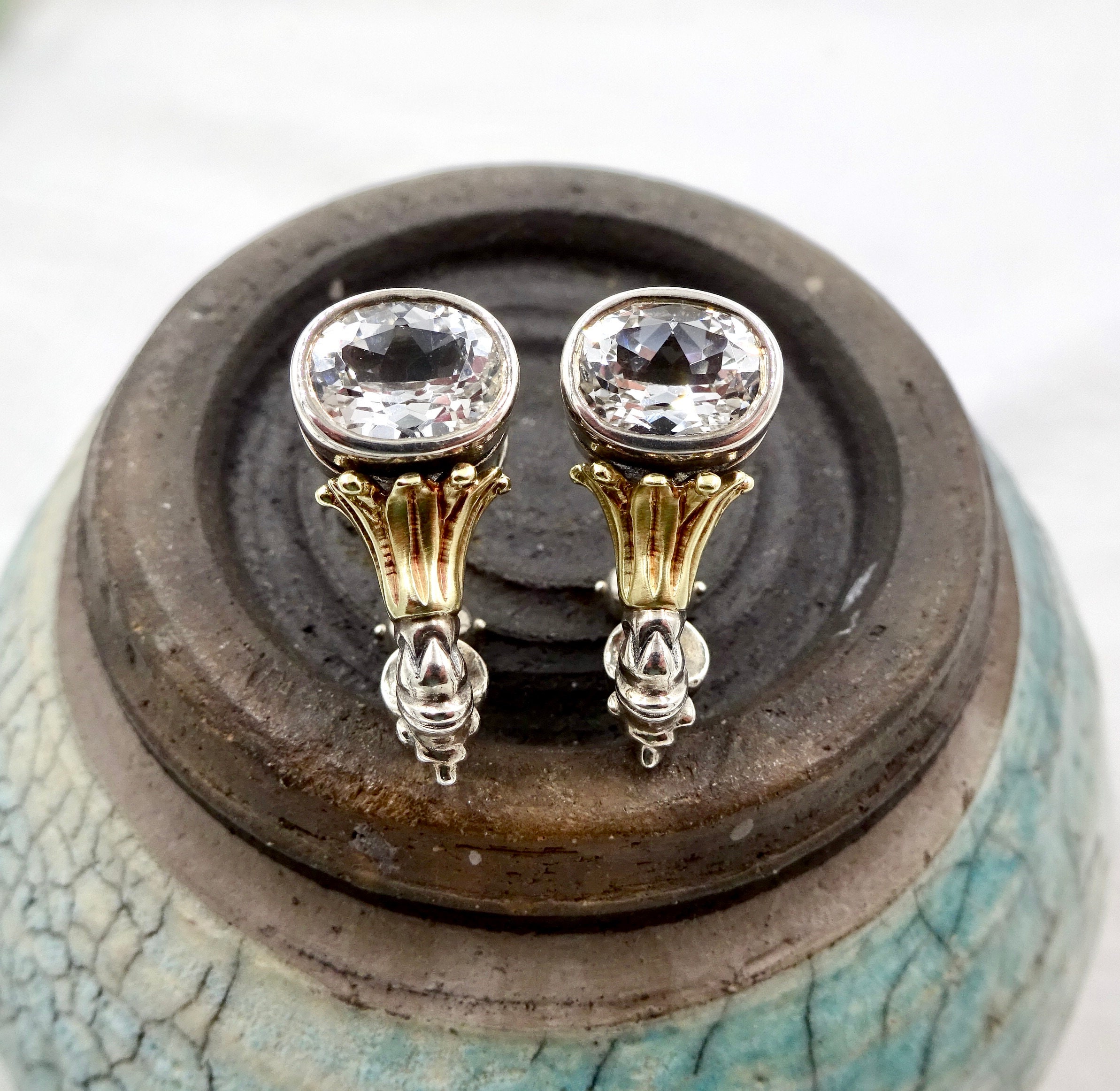Vintage LAGOS CAVIAR EARRINGS 18k Gold Sterling Silver Etsy