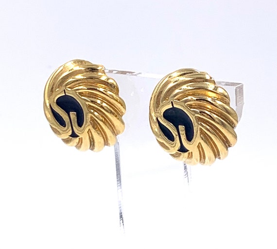 Vintage ST. JOHN EARRINGS Gold Plated Saint John … - image 3