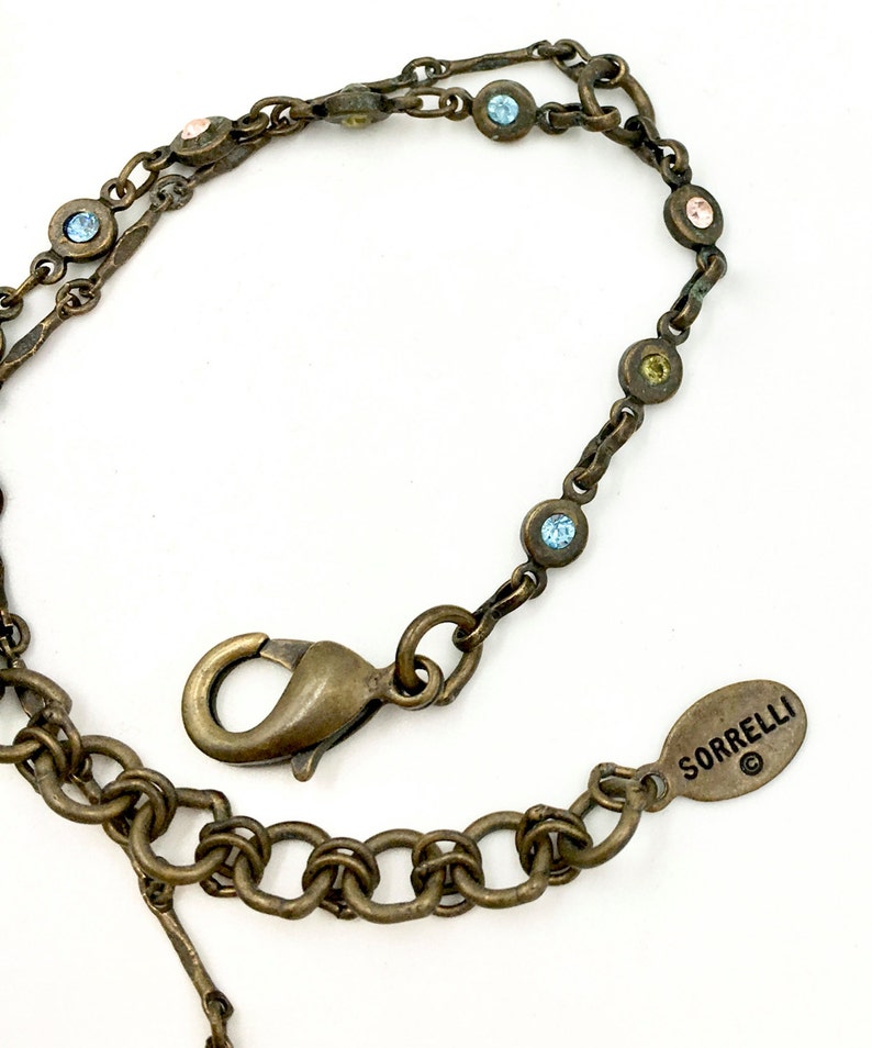 Vintage SORRELLI RHINESTONE NECKLACE Austrian Crystal Rhinestone Boho Hippie Necklace