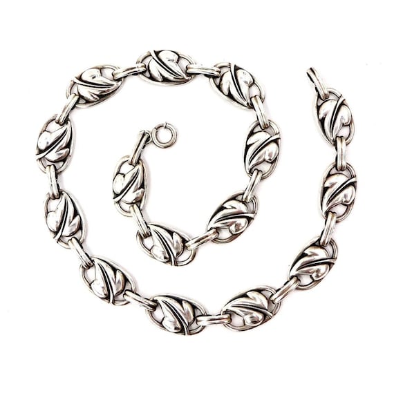 VINTAGE DANECRAFT NECKLACE Sterling Silver Ivy Le… - image 3