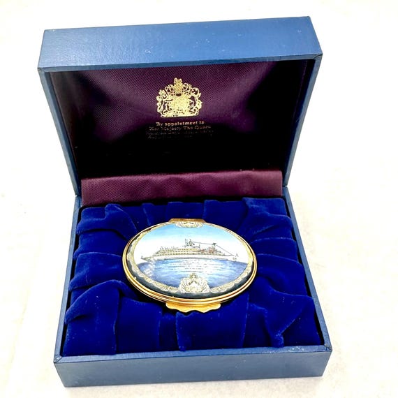 Vintage HALCYON DAYS BOX Halcyon Days Enamels Trinket Box Sea