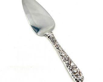 Vintage S KIRK & SON Sterling Silver Floral Repousse Cheese Pie Server 5”
