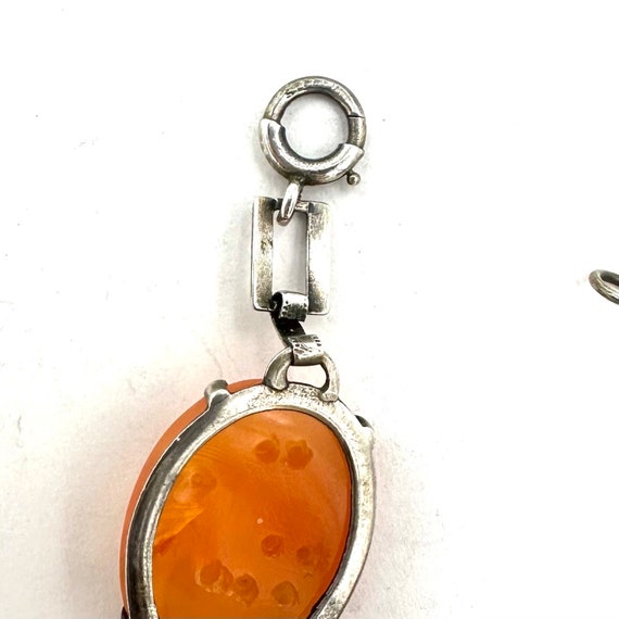 Antique CHINESE CARNELIAN BRACELET Sterling Silve… - image 8