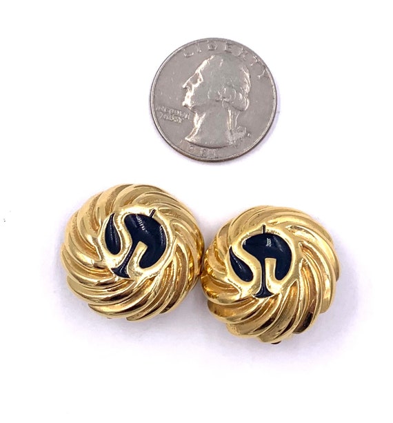 Vintage ST. JOHN EARRINGS Gold Plated Saint John … - image 5