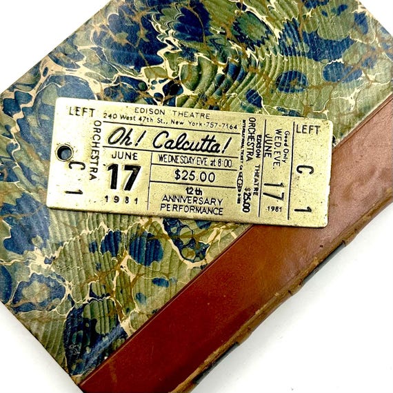 Oh! Calcutta! 1981年6月17日入場券 ヴィンテージ ヴィンテージ エジソン劇場「オー！カルカッタ！」真鍮チケット