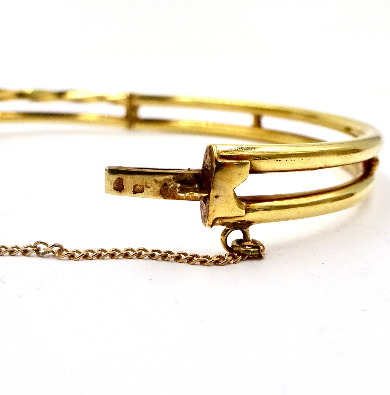アンティーク 14K ゴールド バングル ブレスレット イエロー