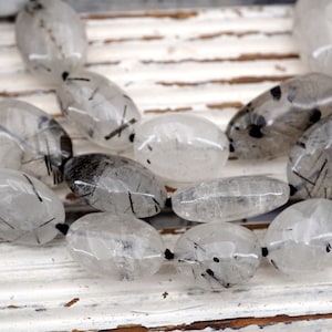 Tourmaline quartz Oval beads  (ETB01723) Healing crystal/Reiki healing/Healing necklace