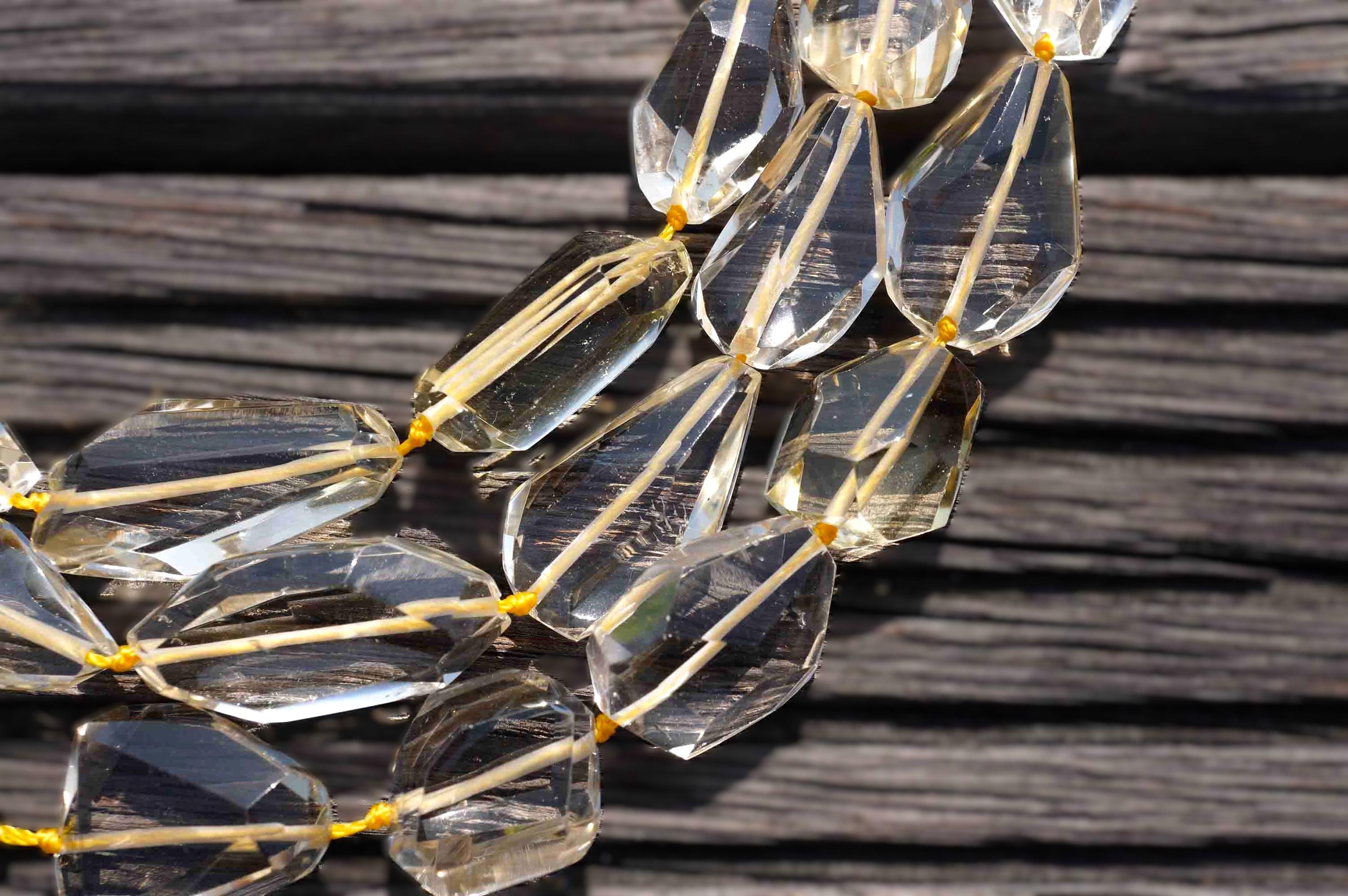 【高品質】ブラジル産 非加熱シトリン ファセットカット（ライモナイト・虹入り） ファセットカットシトリンクォーツビーズ、ブラジル産Aグレード、16