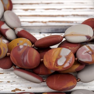 Matte Noreena Jasper Oval beads  (ETB01722) Healing crystal/Reiki healing/Healing necklace