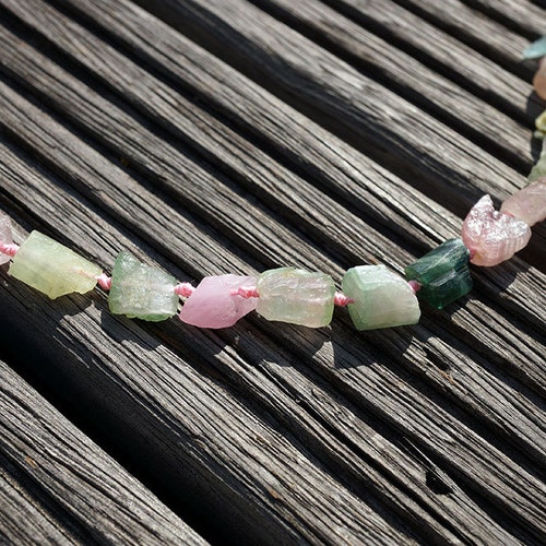 Tourmaline natural rough shops beads 8-12mm (ETB00688) Healing energy/Unique jewelry/Vintage jewelry/Gemstone necklace