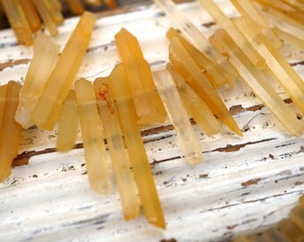 Matte Yellow Hematoid Quartz Beads, (ETB01685)
