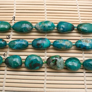 Chrysocolla pebble beads 14.5-20mm (ETB01467) Peruvian/Unique jewelry/Vintage jewelry/Gemstone necklace