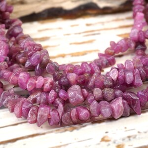 Ruby small chips beads (ETB00730) Unique jewelry/Vintage jewelry/Gemstone necklace