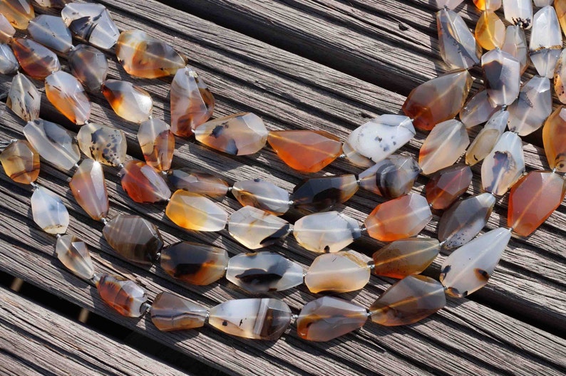 Montana Moss Agate faceted beads 11-20.5mm ETB00196 Unique | Etsy