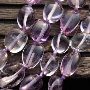 Natural Amethyst (Brazil) polished free formed beads (ETB00062)