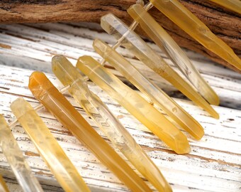 Yellow Hematoid Quartz unshaped beads (ETB01684) Healing crystal/Unique jewelry/Vintage jewelry