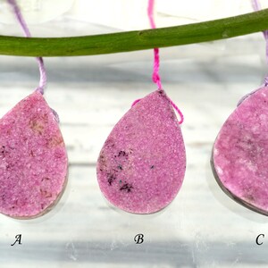 Cobalto Calcite Pink Druzy freeform pendant (ETP00166) Rare Natural/Unique jewelry/Vintage jewelry/Gemstone pendants