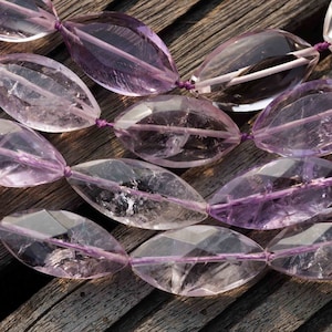 Natural Amethyst (Brazil) faceted Marquise beads (ETB00069)