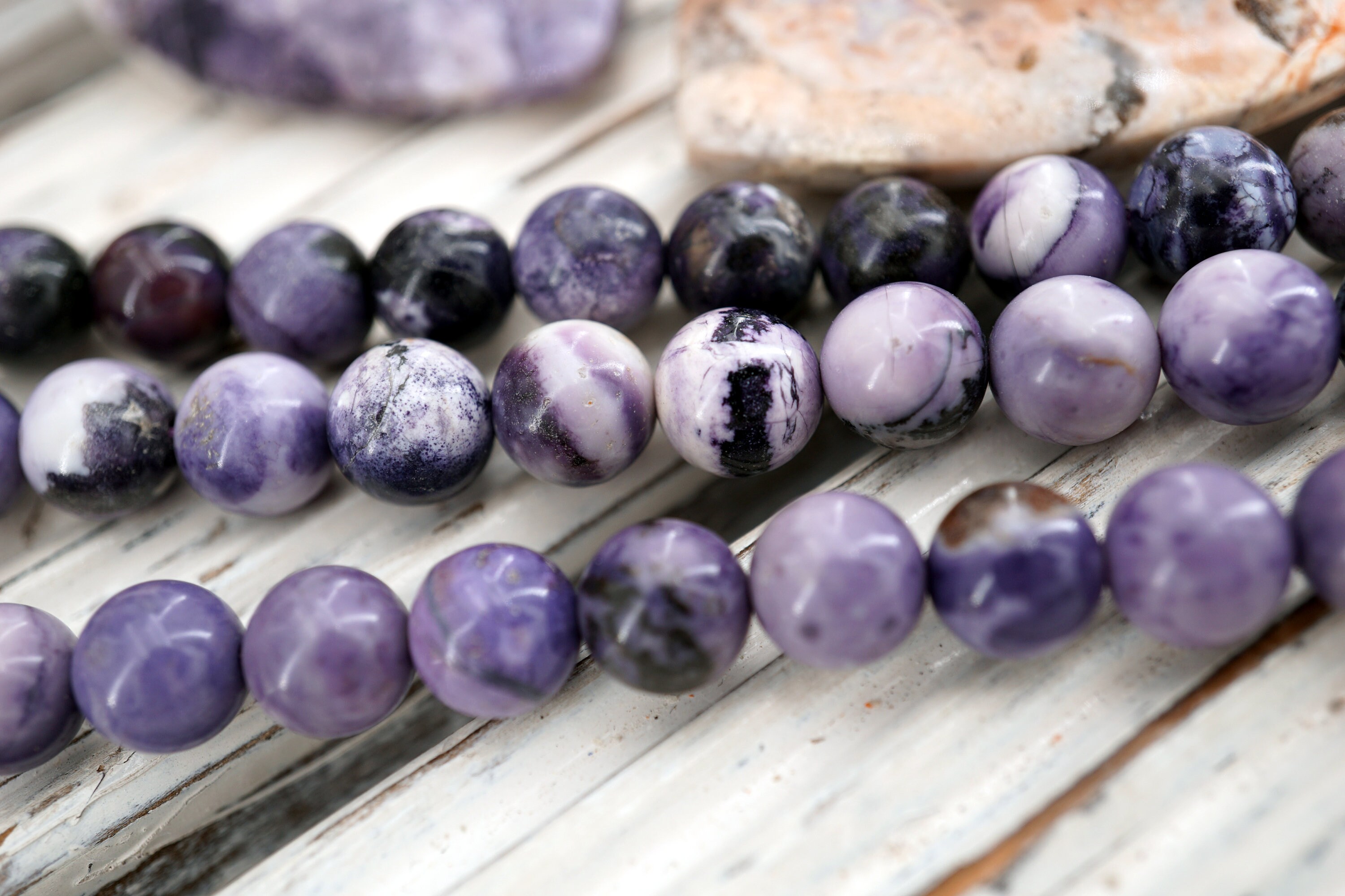 Tiffany Stone Round Beads 7-7.5mm 