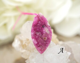 Pink Cobalto Calcite Druzy Pendant, Rare Gemstone Jewelry