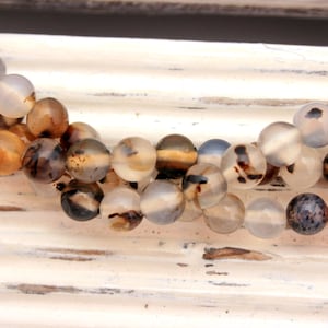 Montana Moss Agate round beads 5-6mm (ETB00996) Unique jewelry/Vintage jewelry