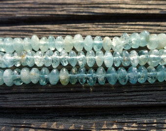 Aquamarine rondelle beads 4-6mm (ETB00707) Unique jewelry/Vintage jewelry/Gemstone necklace