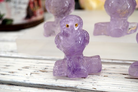 Owl 50-58mm ETS00008 Amethyst/carving/gemstone Sculpture | Etsy Owl 50-58mm ETS00008 Amethyst/carving/gemstone Sculpture | Etsy