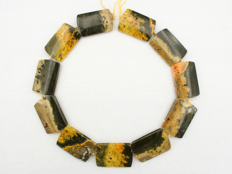 Bumblebee Jasper Rectangle Beads 20-26mm ETB00552 Unique | Etsy