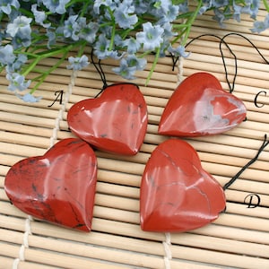 Red jasper heart shape pendants (ETP00163) Unique jewelry/Vintage jewelry/Gemstone pendants