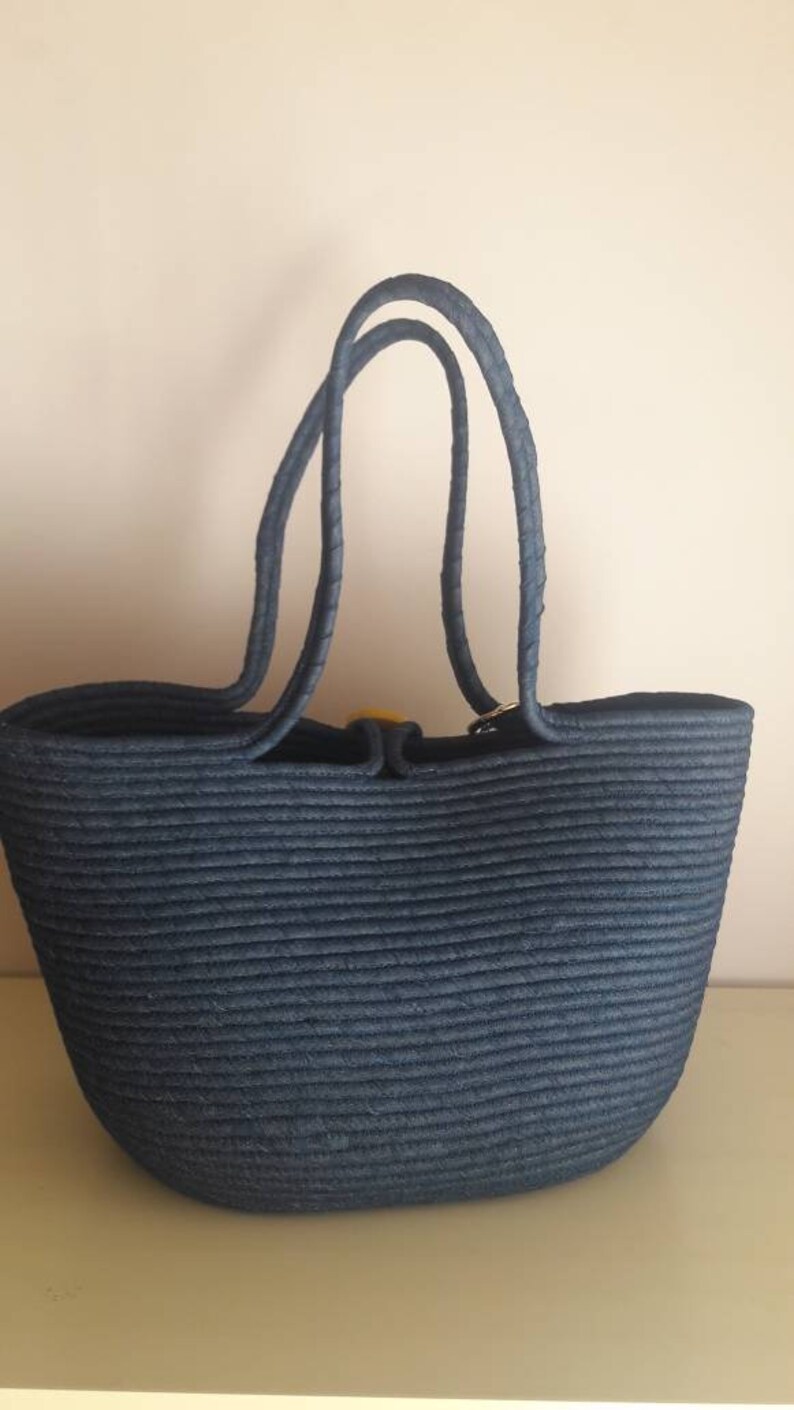 BY ORDER ONLY Blue Jeans Basket Bag Monochrome Basketbag Etsy