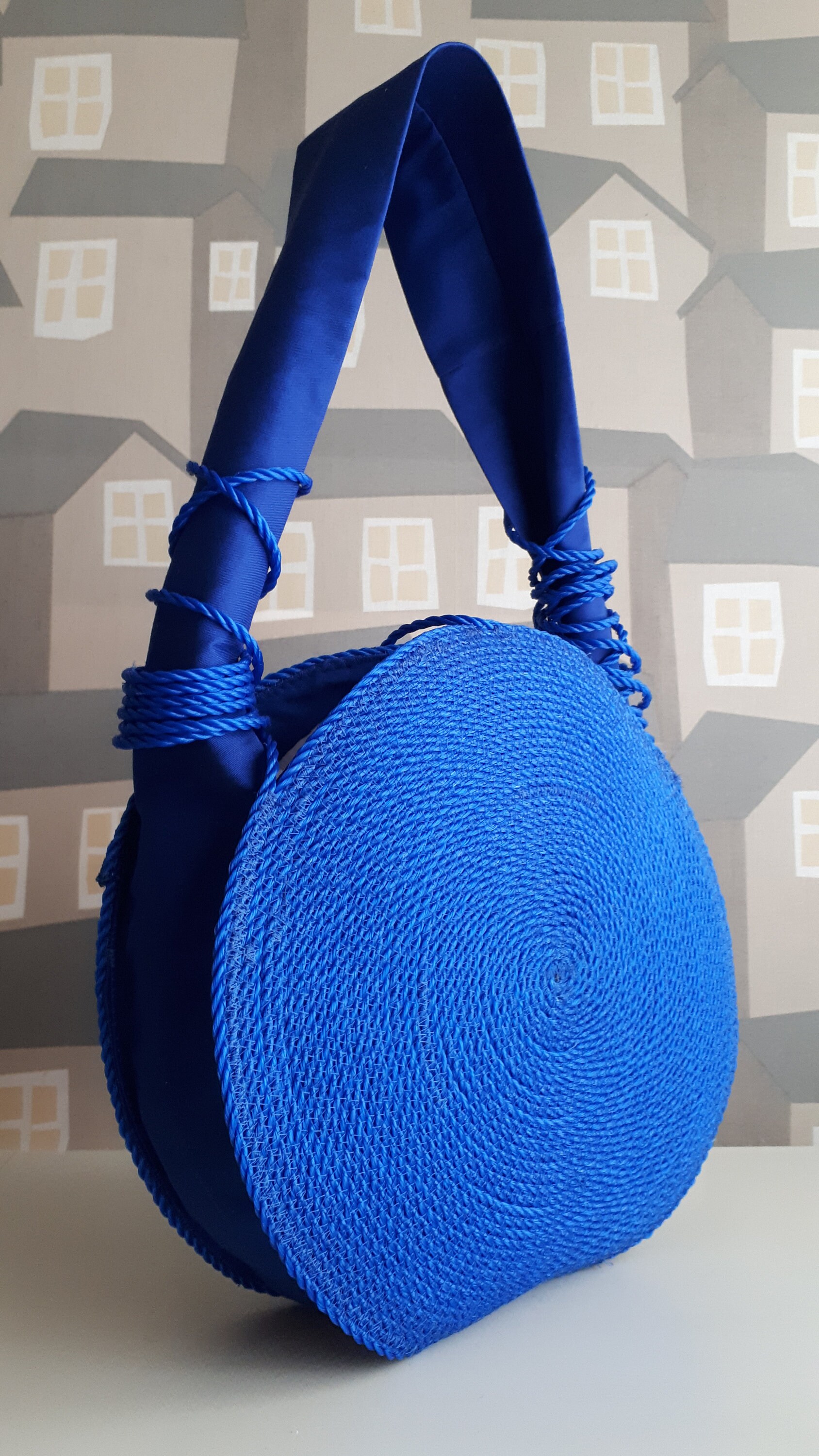 BY ORDER ONLY Blue Basket bag, Cobalt Blue Summer Bag BY ORDER ONLY Blue Basket bag, Cobalt Blue Summer Bag