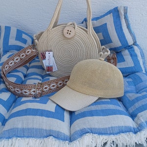 Small Round Jute Bag, Natural Beige Jute Basketbag, Handmade Jute ...