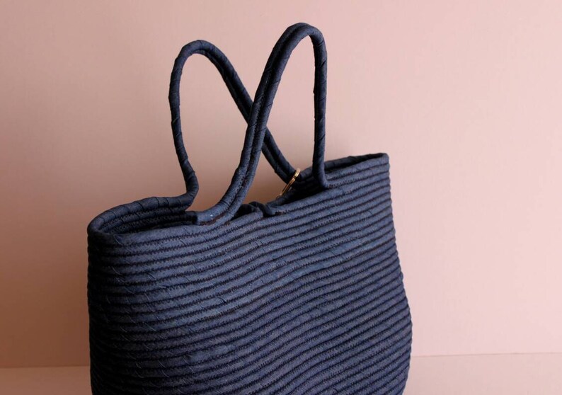 BY ORDER ONLY Blue Jeans Basket Bag Monochrome Basketbag Etsy