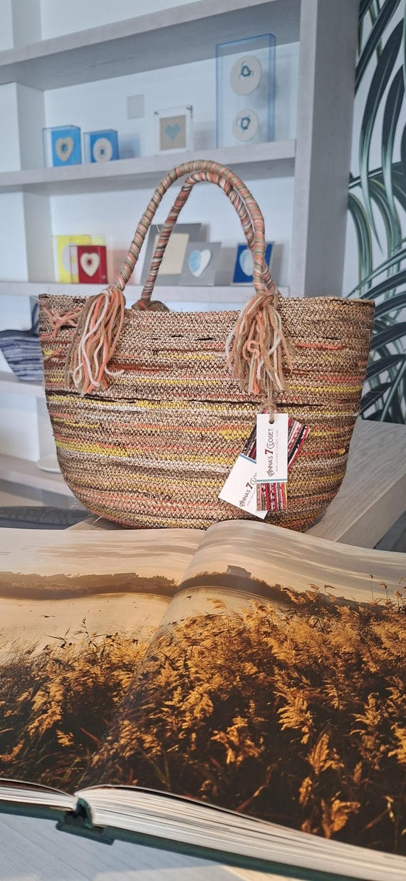 Handmade Sisal Rope Basket Bag: Boho Chic Summer Tote