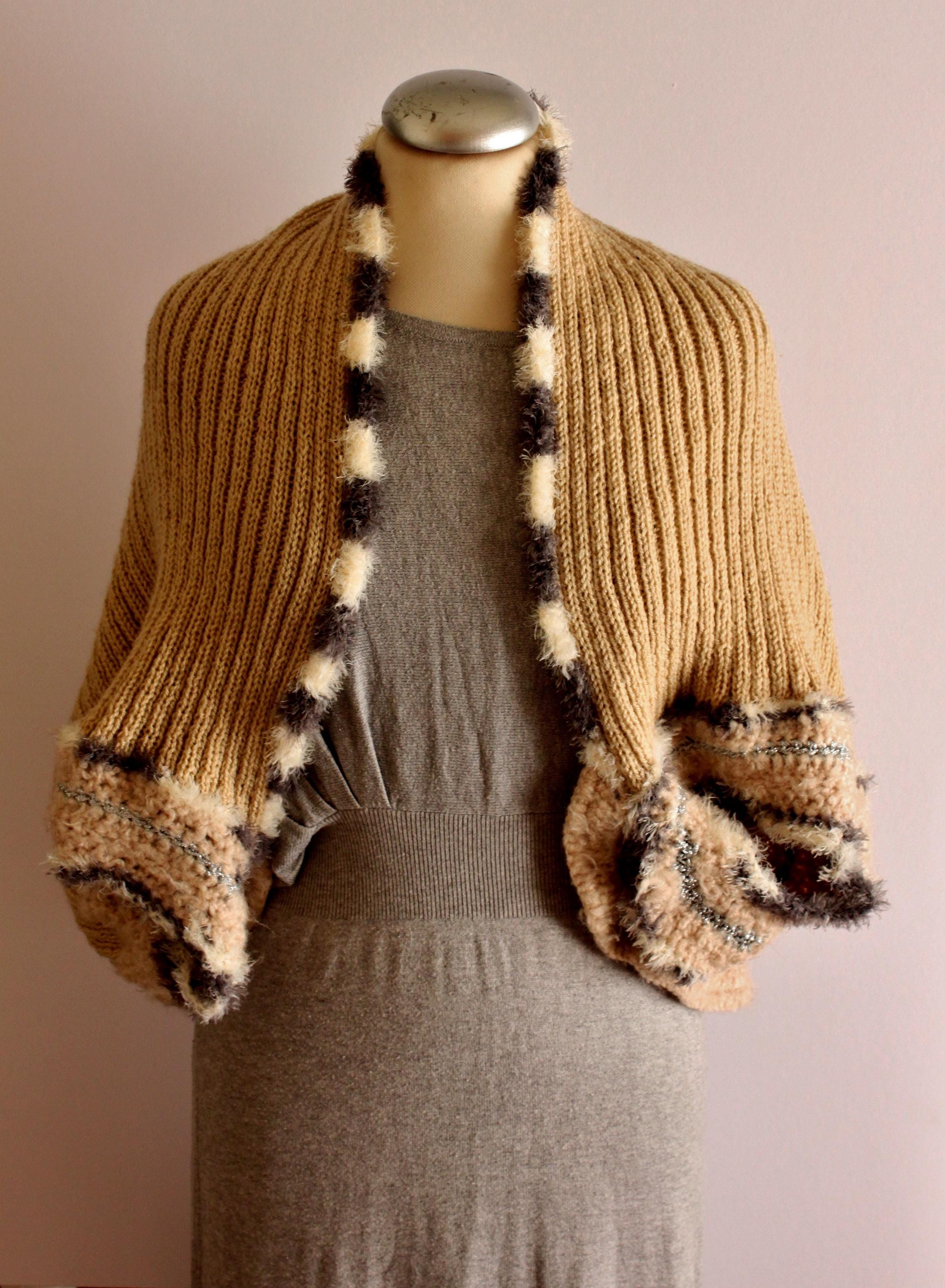 Handmade Bolero, Beige Wool Wrap, Chic Wool Bolero Handmade Bolero, Beige Wool Wrap, Chic Wool Bolero