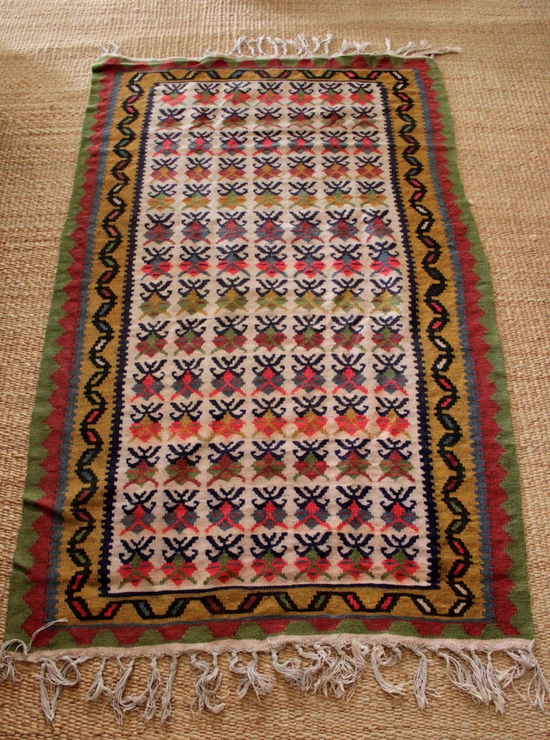 Vintage Kilim Rug Turkish Kilim Vintage Handmade Kilim Rug Etsy