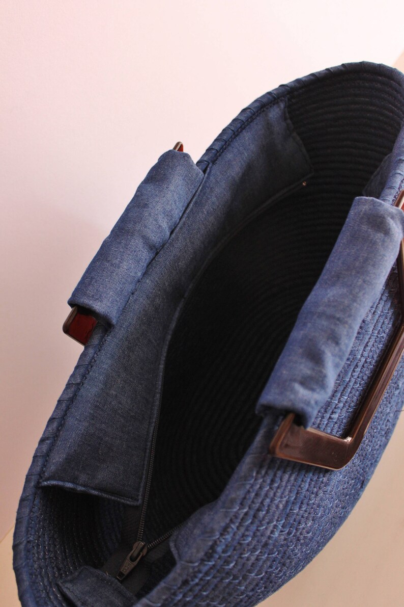 BY ORDER ONLY Blue Jeans Basket Bag Monochrome Basketbag Etsy